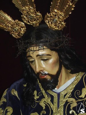 Esta imagen de Jesús Nazareno todavía conserva su cabellera de pelo natural 