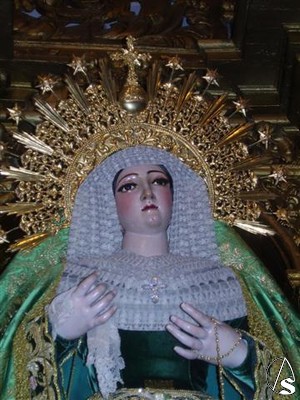 María Santísima de la Sangre, una dolorosa de rica policromía realizada en el siglo XVIII por un autor desconocido 