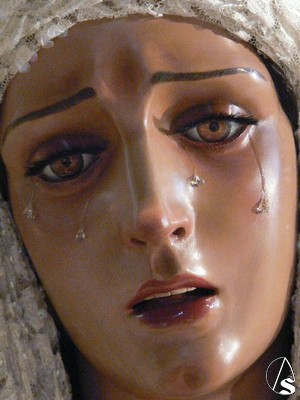 Primer plano del rostro de la Santsima Virgen 