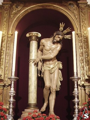 El Cristo de Humildad en su Flagelación lo talló Aurelio López Azauste 