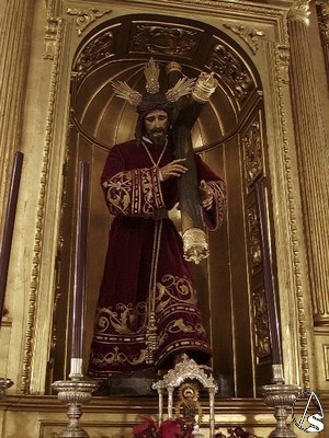 El nazareno en su retablo de la Iglesia de la Concepción de Brenes 