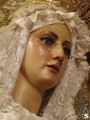 Rostro de la Virgen de la Concepción tras ser restaurada 