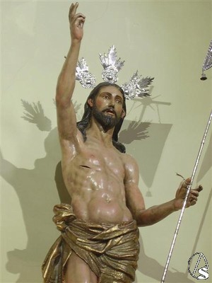 Jesús Resucitado es una imagen anónima de 1600  