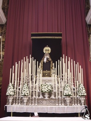 Altar de Triduo a la Virgen de la Soledad 